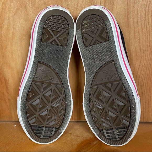 Youth 12 Converse All Star Low Sneakers Black Pink SEF0921 - Picture 7 of 8